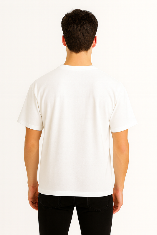 PLAYERA OVERSIZE LIGERA BLANCA (180 gsm)