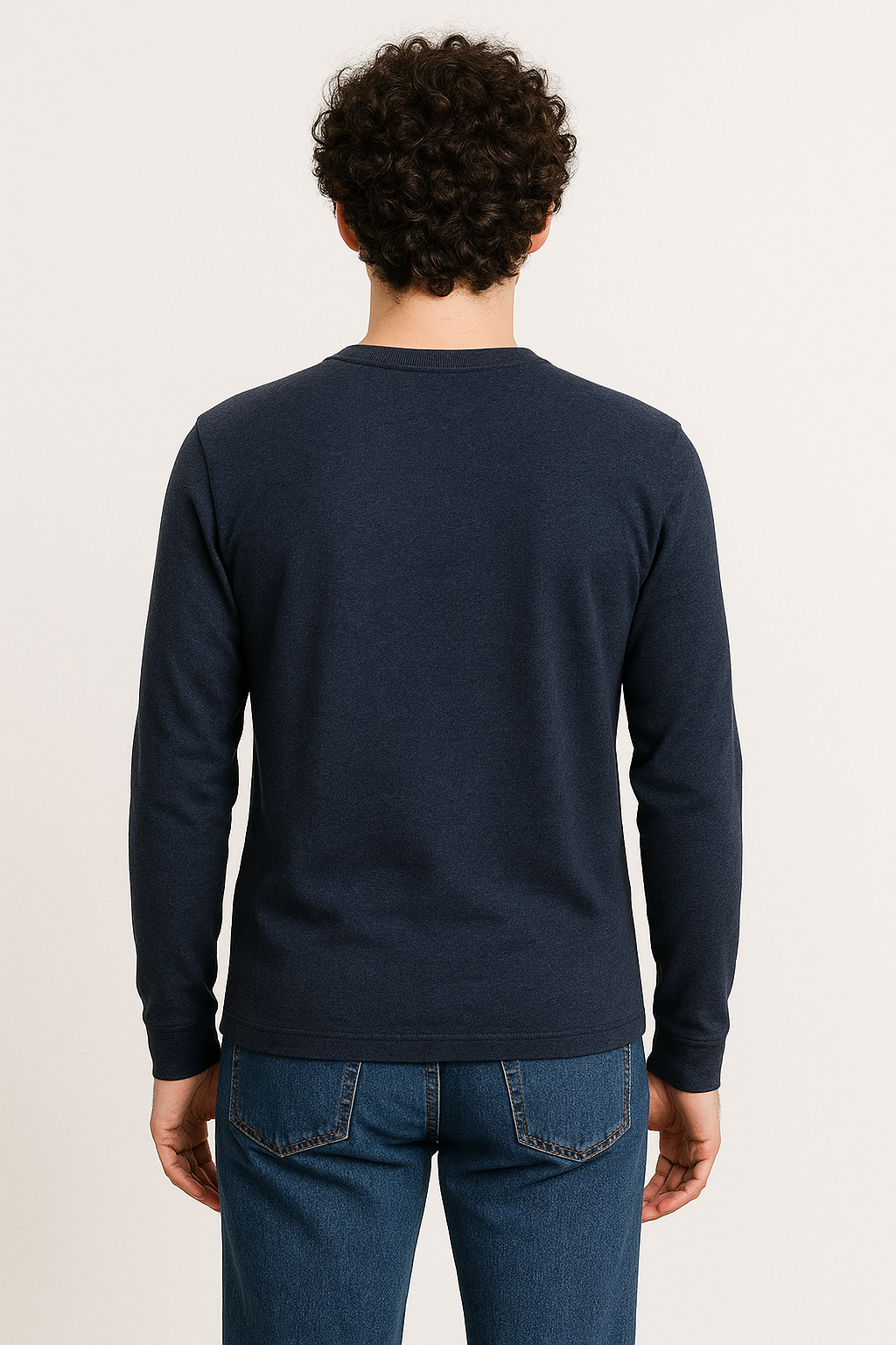 PLAYERA MANGA LARGA AZUL MARINO