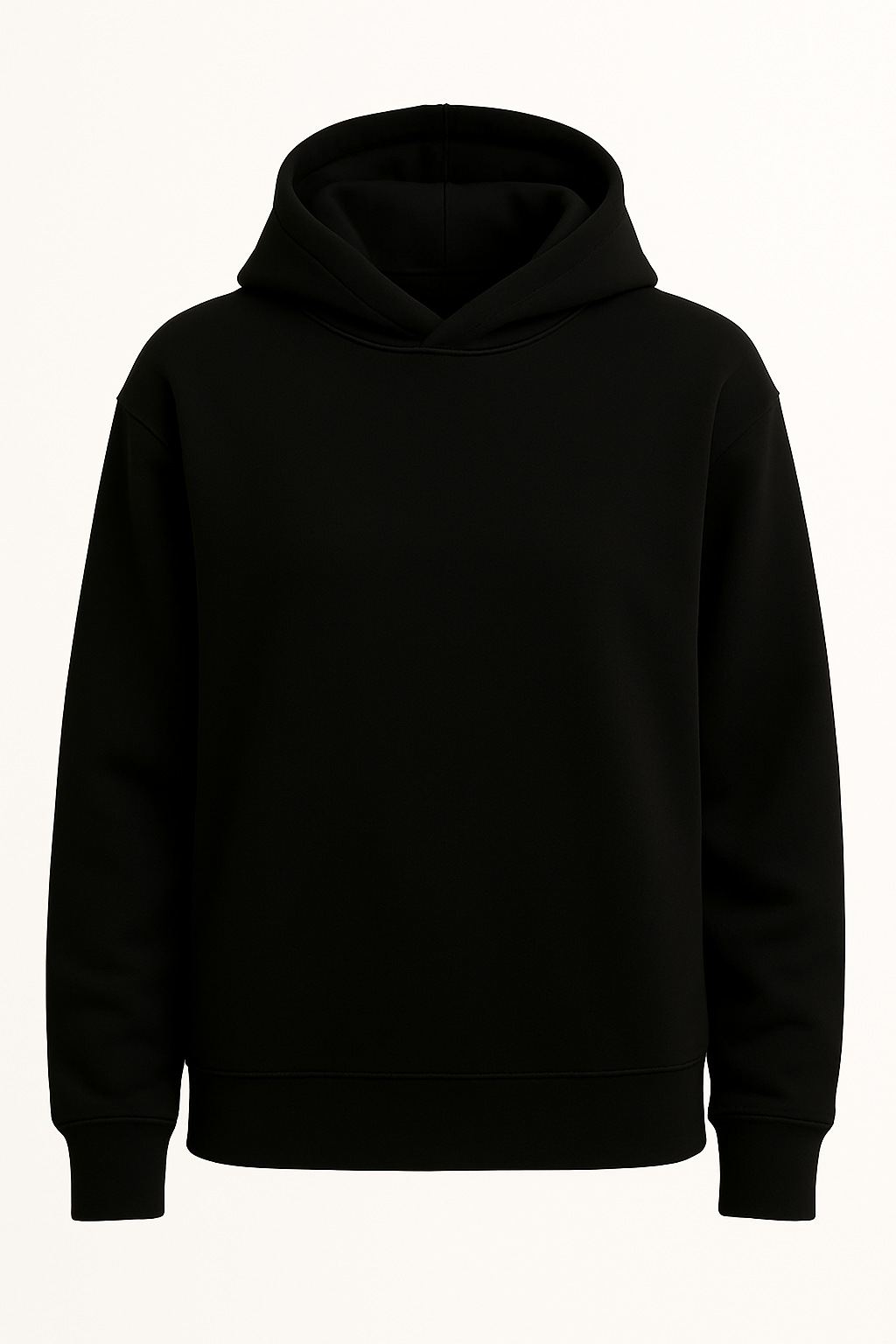 SUDADERA PREMIUM CON GORRO NEGRO