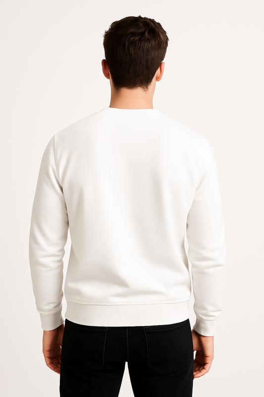 SUDADERA SIN GORRO BLANCA