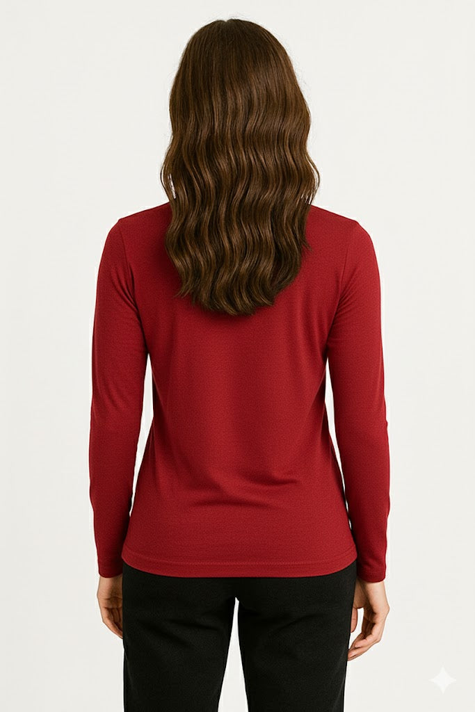 PLAYERA MANGA LARGA ROJO