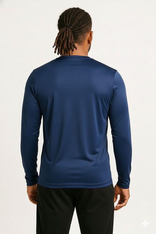 PLAYERA DEPORTIVA MANGA LARGA AZUL MARINO