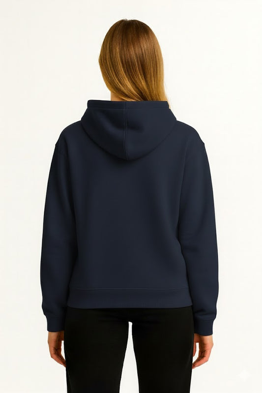 SUDADERA PREMIUM CON GORRO AZUL MARINO