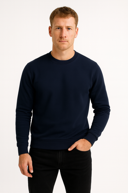 SUDADERA SIN GORRO AZUL MARINO