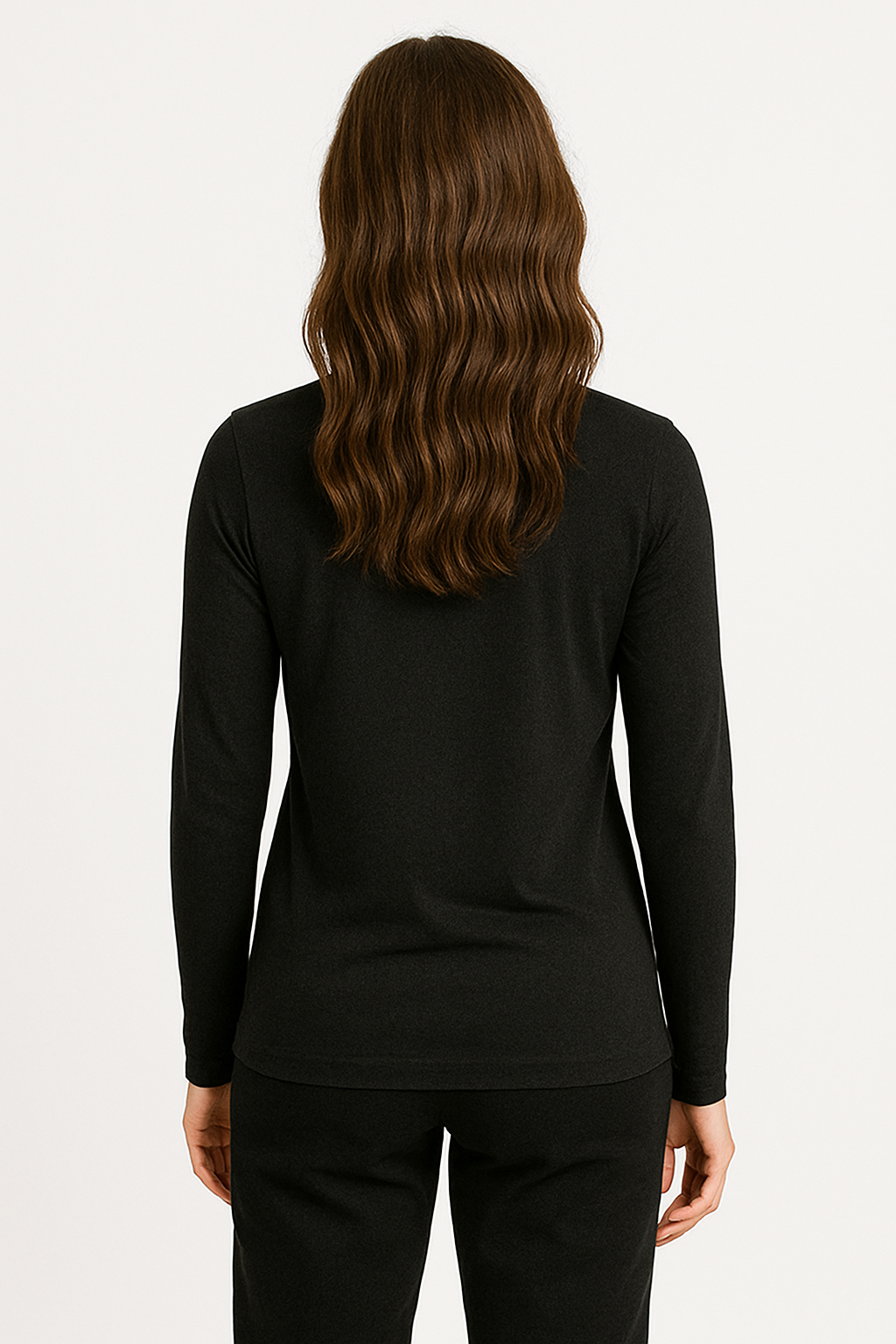 PLAYERA MANGA LARGA NEGRO