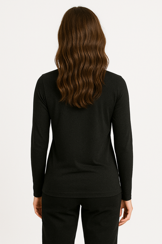 PLAYERA MANGA LARGA NEGRO