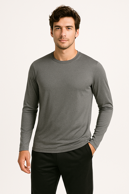 PLAYERA DEPORTIVA MANGA LARGA GRIS