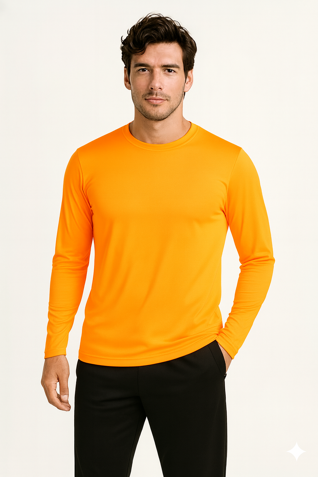 PLAYERA DEPORTIVA MANGA LARGA NARANJA