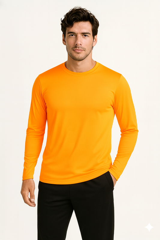PLAYERA DEPORTIVA MANGA LARGA NARANJA