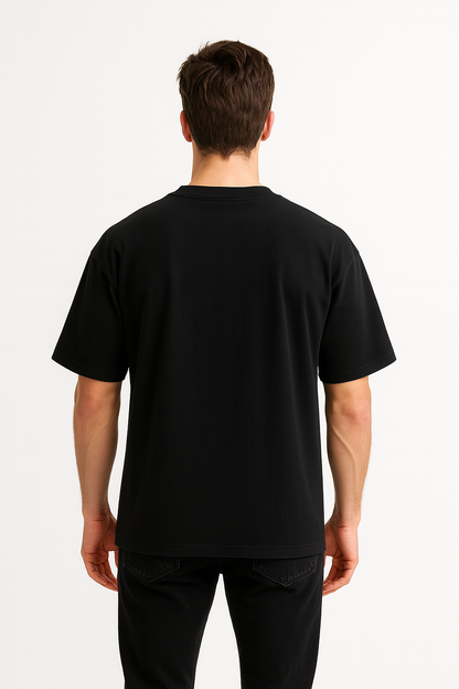 PLAYERA OVERSIZE LIGERA NEGRA (180 gsm)