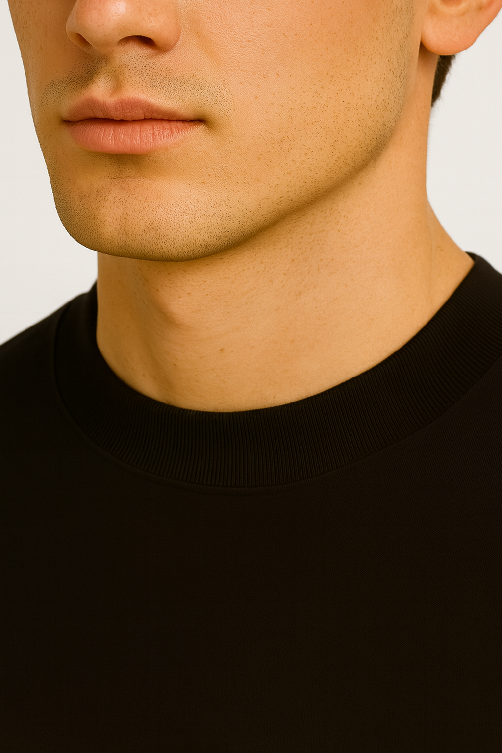 PLAYERA OVERSIZE LIGERA NEGRA (180 gsm)