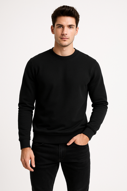 SUDADERA SIN GORRO NEGRO