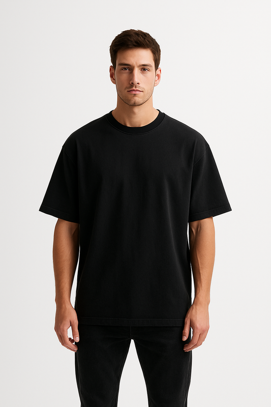 PLAYERA OVERSIZE PREMIUM NEGRA (240gsm)