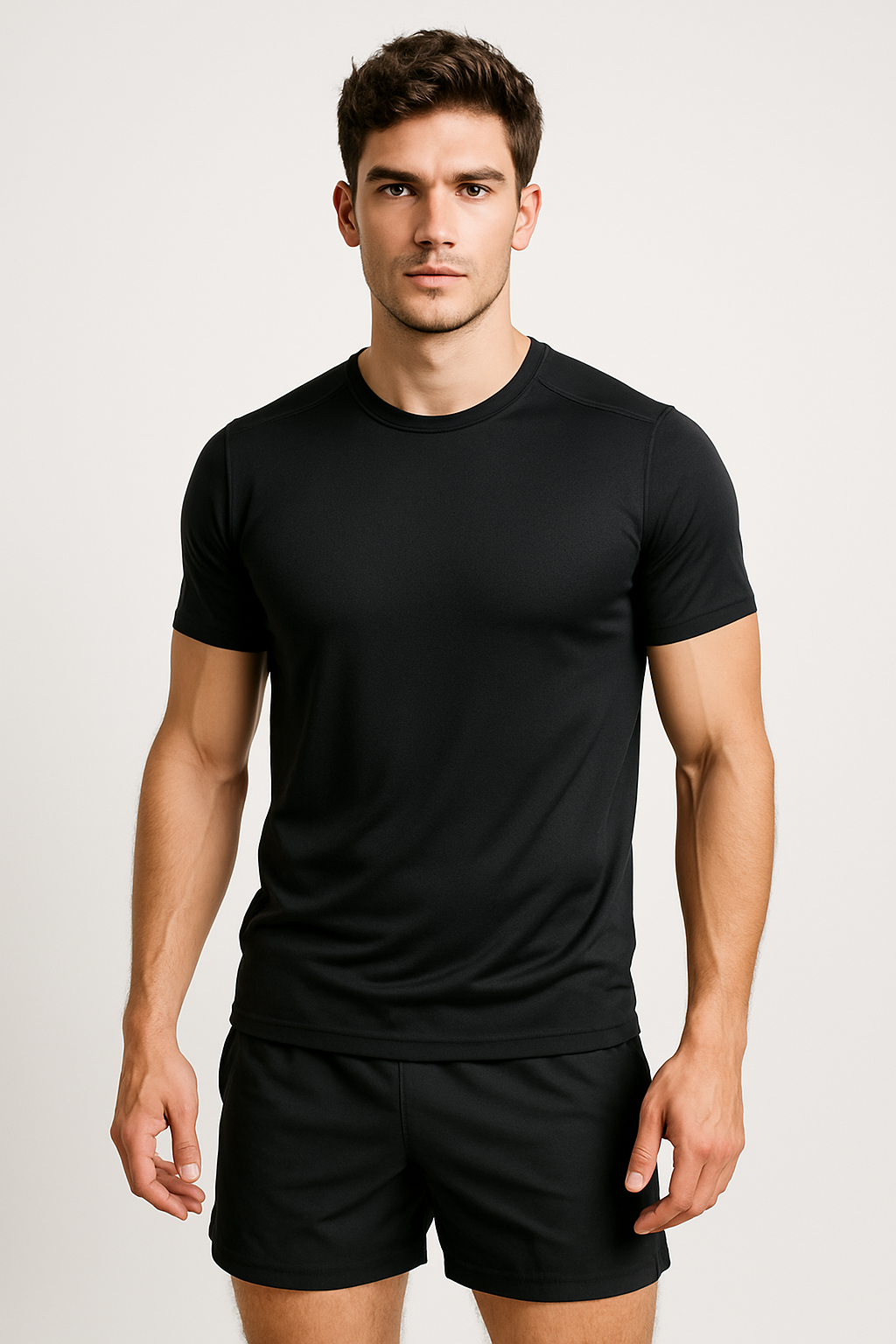 PLAYERA DEPORTIVA MANGA CORTA NEGRO
