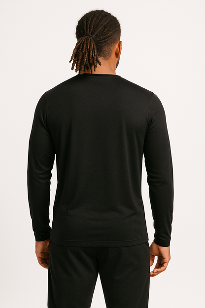 PLAYERA DEPORTIVA MANGA LARGA NEGRO