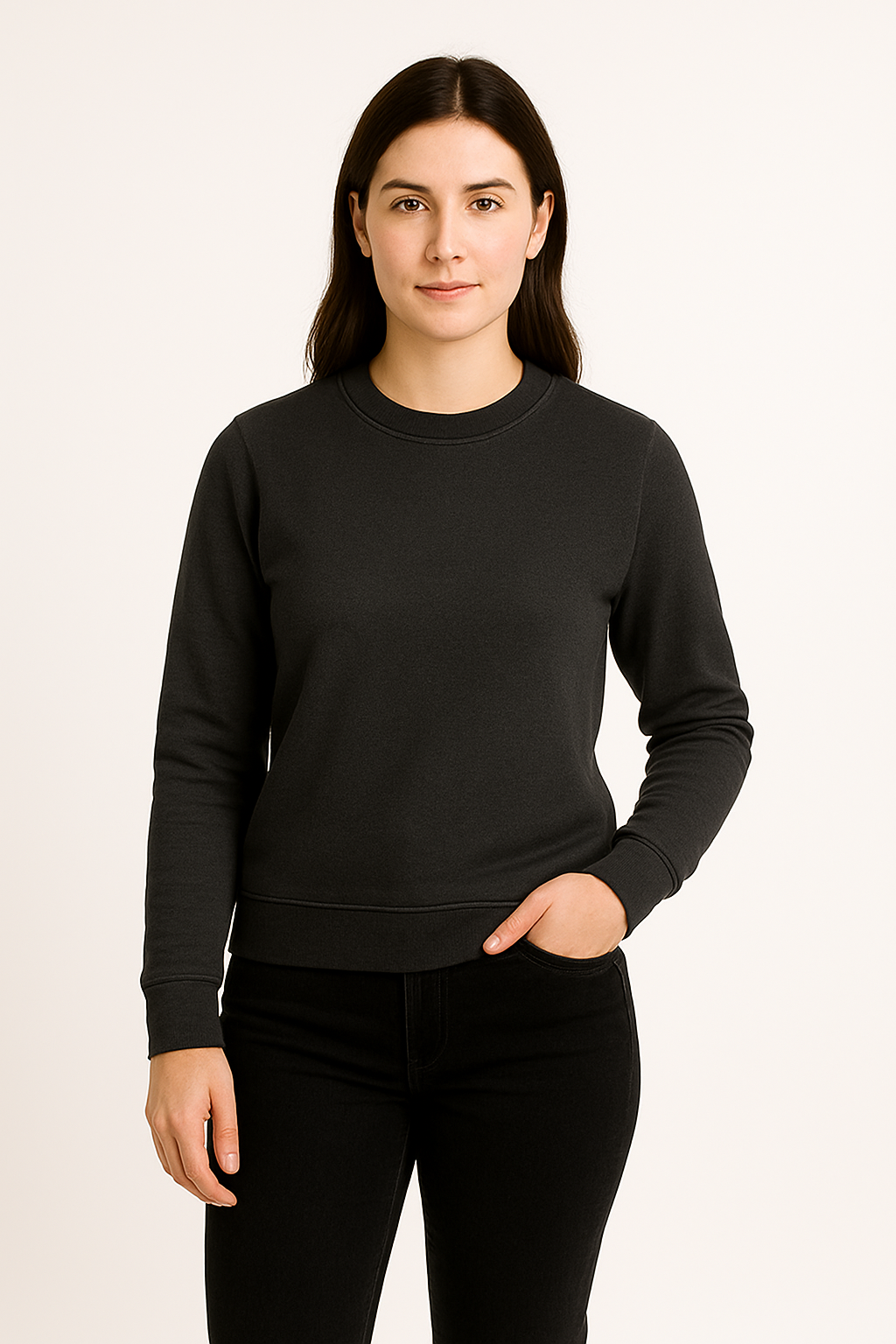 SUDADERA SIN GORRO GRIS OBSCURO