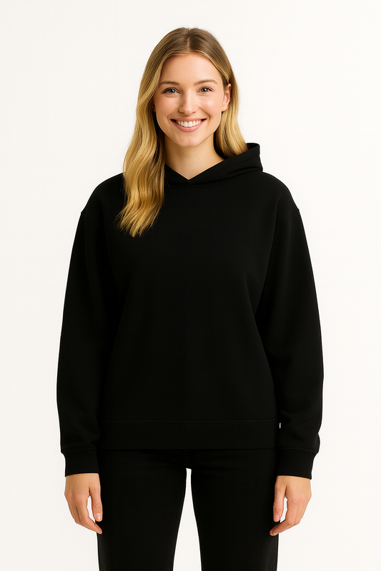 SUDADERA PREMIUM CON GORRO NEGRO