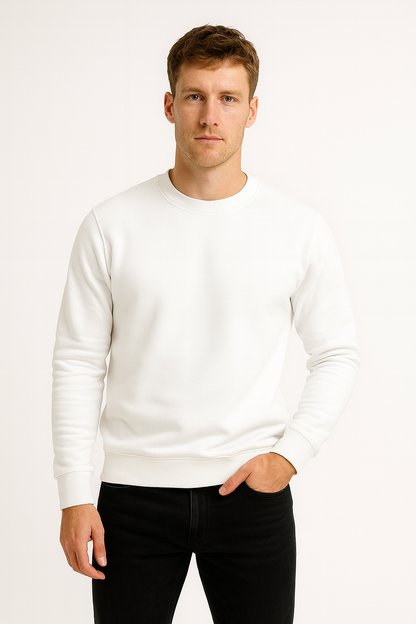 SUDADERA SIN GORRO BLANCA