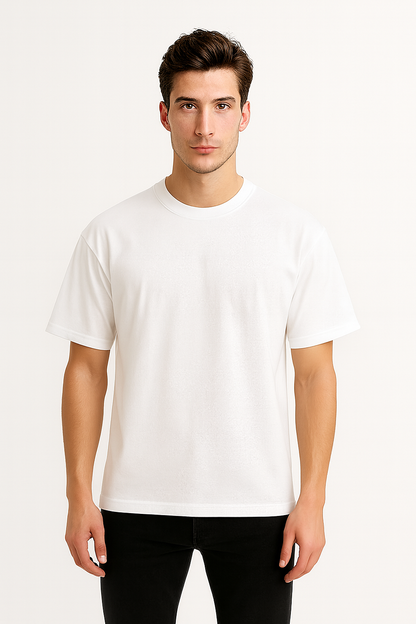 PLAYERA OVERSIZE LIGERA BLANCA (180 gsm)