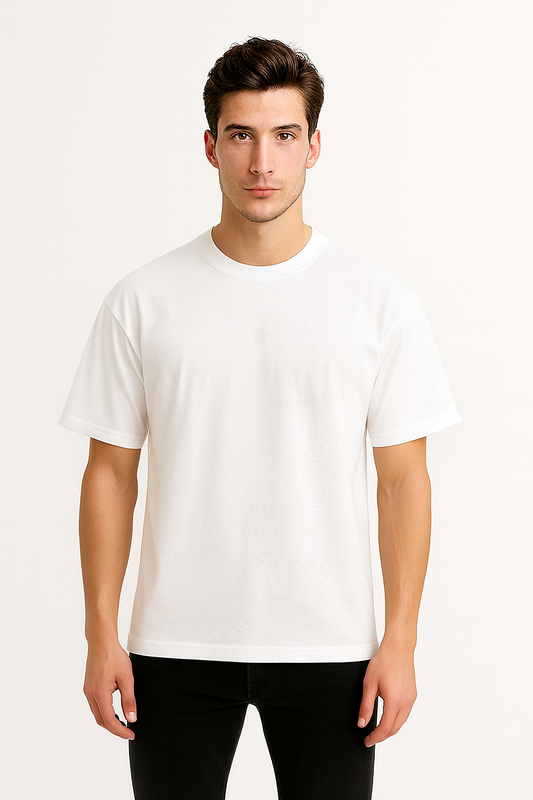 PLAYERA OVERSIZE LIGERA BLANCA (180 gsm)
