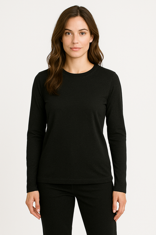 PLAYERA MANGA LARGA NEGRO