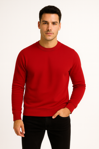 SUDADERA SIN GORRO ROJA