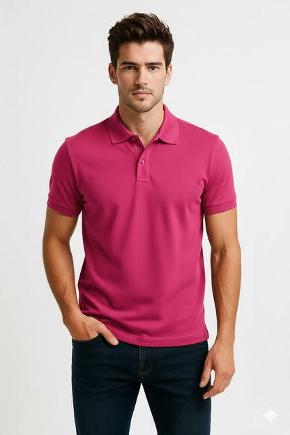 PLAYERA POLO PREMIUM FUCSIA
