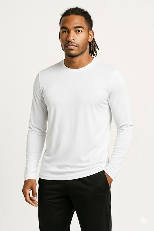 PLAYERA DEPORTIVA MANGA LARGA BLANCO