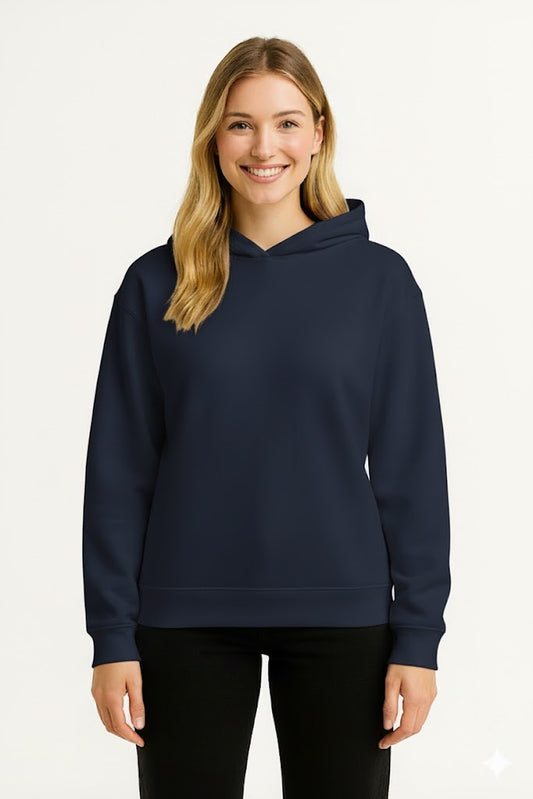 SUDADERA PREMIUM CON GORRO AZUL MARINO