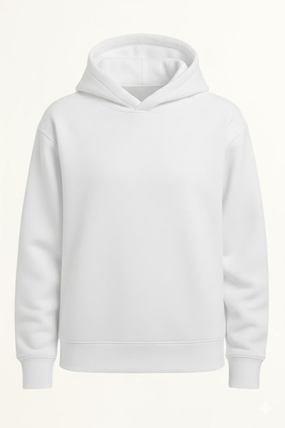 SUDADERA PREMIUM CON GORRO BLANCA