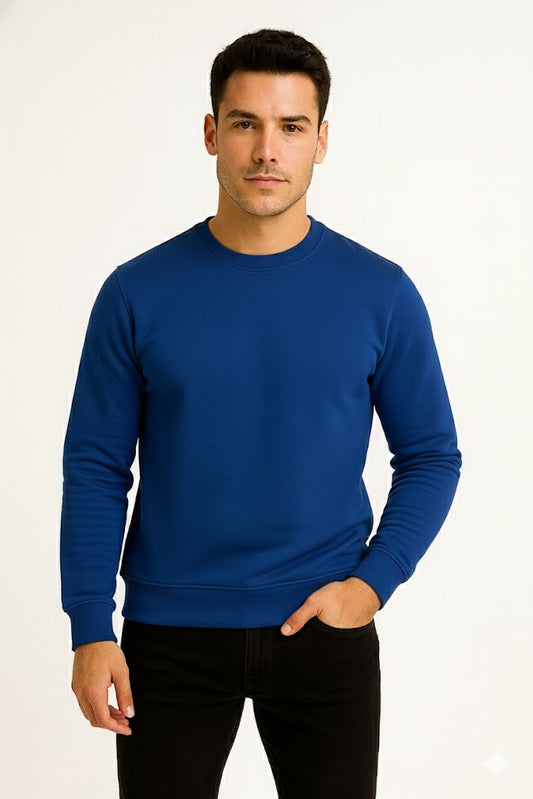 SUDADERA SIN GORRO AZUL REY