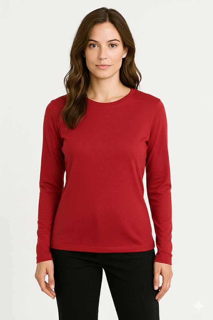 PLAYERA MANGA LARGA ROJO